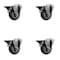 Service Caster 3.5'' Gray Poly Wheel Swivel Bolt Hole Caster Set with Posi Lock Brakes, 4PK SCC-BH20S3514-PPUB-PLB-4 - alternate 1